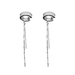 Doyime イヤーカフ レディース ノンホールピアス イヤカフ イヤリング チェーン 金属アレルギー対応 ピアス穴不要 ジルコニア 揺れる 人気 軟骨 大ぶり 両耳セット