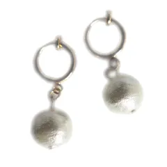 コットンパール シンプル イヤリング (フープ 10mm)