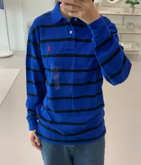 ポロラルフローレン 長袖 カラーTシャツ ブルー S M L
