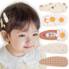 【送料無料】ん ベビー ヘアクリップ キッズ 女の子 こども 子供用 5点セット パッチン ぱっちんどめ パッチン留め ピン留め ヘアアクセサリー かわいい おし