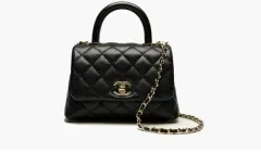 シャネル ココハンドル キャビア ブラック ミニバック ゴールド