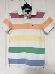 トミーヒルフィガー スリムフィット ストライプ KARA コットン 半袖Tシャツ