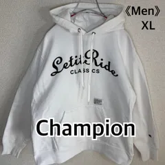 Champion ロゴ パーカー ホワイト プルオーバー フーディー 綿100% スウェット チャンピオン