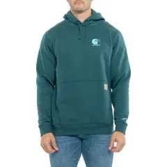 カーハート メンズ トップス シャツ ロゴ パーカー Carhartt 107064 Force Logo Hoodie Factory Seconds Greenstone