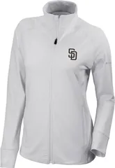 コロンビア レディース アウター ジャケット・ブルゾン Columbia Womensan Diego Padres OmniWick Greenkeeper FullZip Jacket White ホワイト