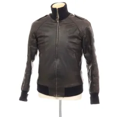 【中古】マウログリフォーニ Mauro Grifoni ダブルジップ レザーブルゾン ダークブラウン【サイズ44】【メンズ】