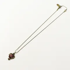 定番人気 ミハエルネグリン Michal Negrin ストーン付モチーフ チェーンネックレス ピンク┃コスチュームジュエリー【2400014837094】