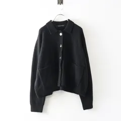 美品 ミズイロインド mizuiro ind short CD with collar カーディガン＼ブラック ニット ウール混 羽織り【2400014860481】