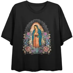 アンブランデッド レディース トップス Tシャツ グラフィック Unbranded Juniors Our Lady of Guadalupe Short Sleeve Graphic Tee Black ブラック