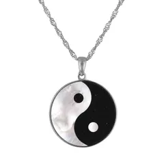 Designs by Gioelli レディース アクセサリー ネックレス・チョーカー・ペンダントトップ レース Designs by Gioelli Sterling Silver Black Onyx Ying Yang Pendant Necklace