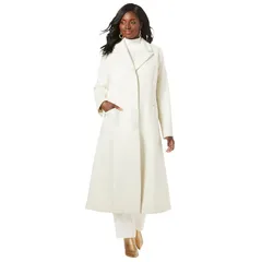 ジェシカロンドン レディース アウター ジャケット・ブルゾン プラスサイズ ウール コート Jessica London Womens Plusize Fullength Wool Blend Coat Ivory アイボリー