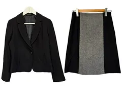 ローラアシュレイ LAURA ASHLEY セットアップ スカート スーツ ジャケット 11 ツイード ウール ブラック グレー 黒 長袖 トップス ボトムス