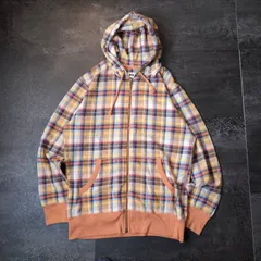 Old UNIQLO Zip Up Hoodie Mens XL Checkered Yellow Archive y2k オールドユニクロ ジップパーカー メンズ XL チェック イエロー アーカイブ