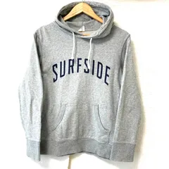 (^w^)b Champion チャンピオン パーカー プルオーバー フード フーディ フロントポケット コットン SURFSIDE ロゴプリント カジュアル スポーティ ストリート グレー レディース サイズ L