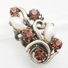 R681 LISNER リスナー イヤリング 片耳のみ フェイクパール カラーストーン風 ゴールドカラー デザイン コスチュームジュエリー