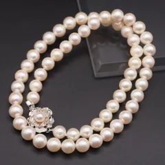 R417 本真珠 7.4ｍｍ珠 パール SILVER刻印 ネックレス デザイン シルバー 6月誕生石