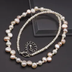 R049 淡水真珠 パール ネックレス ミックスカラー シルバーカラー デザイン 6月誕生石