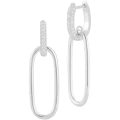 Sunkissed Sterling レディース アクセサリー ピアス・イヤリング Sunkissed Sterling Cubic Zirconia Open Drop Earringsilver Tone シルバー