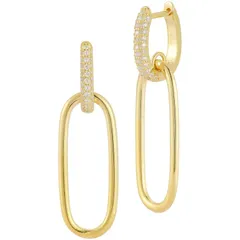 Sunkissed Sterling レディース アクセサリー ピアス・イヤリング Sunkissed Sterling Cubic Zirconia Open Drop Earrings Gold Tone ゴールド
