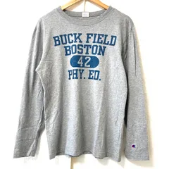 (^w^)b Champion チャンピオン コットン100% クルーネック 長袖 カットソー ロンT トレーナー アメカジ ストリート カジュアル 爽やか ナチュラル グレー メンズ サイズ L