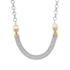 1928 レディース アクセサリー ネックレス・チョーカー・ペンダントトップ メッシュ レース 1928 Two Tone Mesh Link Necklace Silver シルバー