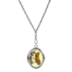1928 レディース アクセサリー ネックレス・チョーカー・ペンダントトップ ヴィンテージ レース 1928 Silver Tone Vintage Horse Medallionecklace Brown ブラウン