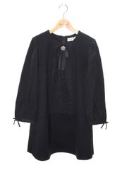 スーパービューティー⭐️ 胸元×パフ袖レース切替チュニックTシャツ 44