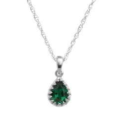 Designs by Gioelli レディース アクセサリー ネックレス・チョーカー・ペンダントトップ Designs by Gioelli Sterling Silver LabCreated Emerald Teardropendant Green グリ