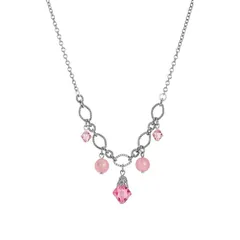 1928 レディース アクセサリー ネックレス・チョーカー・ペンダントトップ レース 1928 Silver Tone Rose Pink MultiBead Necklace Pink ピンク