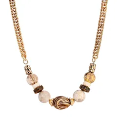 1928 レディース アクセサリー ネックレス・チョーカー・ペンダントトップ レース 1928 Gold Tone MultiBead Necklace Beige ベージュ