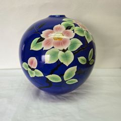 源右衛門窯 染錦枝梅 染付 桜柄 花瓶 花器 壺 陶器 骨董品 徳利 - メルカリ