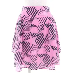 極美品△CHANEL シャネル 2023年製 P74305 コットン100％ ココマーク柄 総柄 フレア ミニスカート ピンク ブラック 34 保存袋付き イタリア製 正規品 レディースのサムネイル