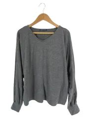 アメリカンホリック AMERICAN HOLIC Tシャツ カットソー 長袖 Vネック 無地 サイズF グレー QQQ