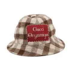 グッチ バケットハット チェック フェドラハット ウール サイズM 627041 GUCCI 帽子