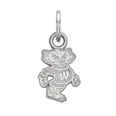 ロゴアート レディース アクセサリー ブレスレット・バングル・アンクレット LogoArt 10k White Gold Wisconsin Badgers Bucky Badger Pendant 10k White Gold ホワイト