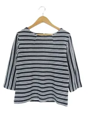 ビーミングバイビームス B:MING LIFE STORE by BEAMS Tシャツ カットソー ラウンドネック 七分袖 ボーダー ONESIZE ネイビー系 QQQ　