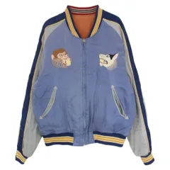 Pherrow's フェローズ 桃太郎 犬 猿 雉 スカジャン スーベニア ジャケット ブルー系 L【中古】のサムネイル
