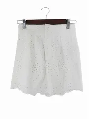ザラ ZARA キュロット パンツ ショート レース 刺繍  サイズ MEX 24 (XS) 白 QQQ