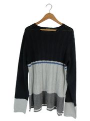 コムサメン COMME CA MEN ニット クルーネック 長袖 ボーダー サイズ ネイビーグレー QQQ