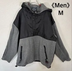 90s BEACH CREW アノラックパーカー ハーフジップ 切替デザイン グレー ブラック M
