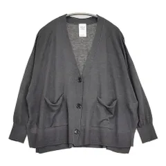 green label relaxing フレンチリネンVネックカーディガン ウォッシャブル 定価9900円 25SS ダークグレー レディース グリーンレーベルリラクシング【中古】6-0227M♪