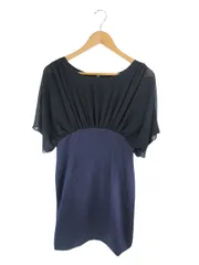 スピック＆スパン ノーブル Spick&Span Noble ワンピース ドレス 半袖 レース 透け感 ショート丈 無地 ネイビー パープル QQQ