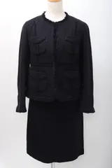 トゥモローランドコレクションTOMORROWLAND collection コットンツイードノーカラージャケット スカートスーツ セットアップ【上38下36】【LSTA61502】