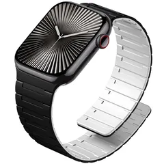 [Maledan]アップルウォッチ用 バンド マグネット シリコン 簡単装着 N54全面強磁力 交換ベルト 手首馴染み 金属アレルギー対応 42mm 44mm 45mm 46mm 49mm 40mm 41mm 38mm Compatible with Ul 1