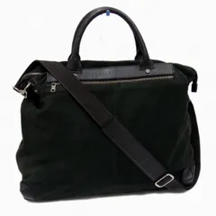 ◇ARMANI EXCHANGE ヌバックレザー ボストンバッグ ショルダー付き ラムレザー 羊革 ブラック アルマーニ エクスチェンジ