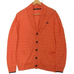 美品☆BURBERRY BLACKLABEL バーバリー 麻100％ ショールカラー カーディガン メンズ リネン ニット ロゴ刺繍