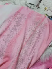 ピンクストーン装飾ニットTシャツ