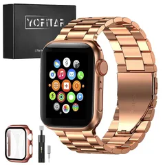 [YOFITAR] for Apple Watch バンド 保護ケース付き ステンレス製 アップルウォッチ 交換ベルト Apple Watch Ultra 2/Ultra/10/9/8/7/SE2/6/SE/5/4/3/2/1対応 iWatch バンド A 1