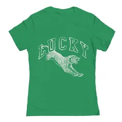 アンブランデッド レディース トップス Tシャツ グラフィック Unbranded Juniors Lucky Tiger St Patricks Day Graphic Tee Kelly アニマル