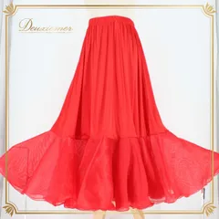 社交ダンス 衣装 スタンダード スカート パニエ ペチコート レッスンウェア レッド系 prima boutique プリマブティック 赤 無地 差し色 派手 鮮やか コスチューム フレア スカート ダンスウェア 改良型 伸縮性 おしゃれ プレゼント 発表会のサムネイル